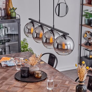 Koyoto Pendant Light glass 20 cm Smoke-coloured, 4-light sources