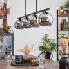 Koyoto Pendant Light glass 15 cm chrome, Smoke-coloured, 4-light sources