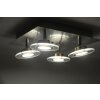 Leuchten Direkt LOLA-MIKE Ceiling Light LED stainless steel, 4-light sources, Remote control, Colour changer