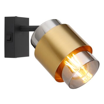 Globo MILLEY Wall Light brass, black, 1-light source