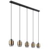 Globo MILLEY Pendant Light brass, black, 5-light sources