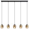 Globo MILLEY Pendant Light brass, black, 5-light sources