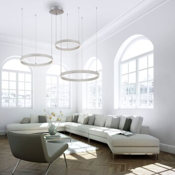 Leuchten-Direkt LILLUTI Pendant Light LED silver, 2-light sources, Remote control