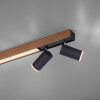 Paul Neuhaus PURE-LINES Ceiling Light LED anthracite, Dark wood, 5-light sources, Remote control