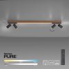 Paul Neuhaus PURE-LINES Ceiling Light LED anthracite, Dark wood, 5-light sources, Remote control