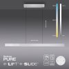 Paul Neuhaus PURE-MOTO-RISE Pendant Light LED silver, 3-light sources, Remote control