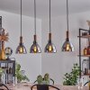 Yadekope Pendant Light Wood like finish, black, 4-light sources