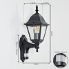 Naofe Outdoor Wall Light black, 1-light source, Motion sensor