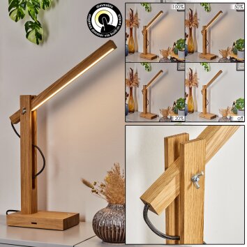 Anga Table lamp LED chrome, Ecru, 1-light source