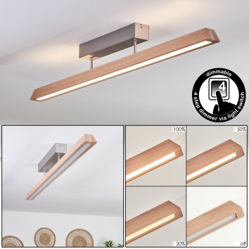 Llevallol Ceiling Light LED Ecru, matt nickel, 1-light source