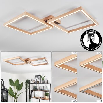 Surisultana Ceiling Light LED Light wood, black, 2-light sources