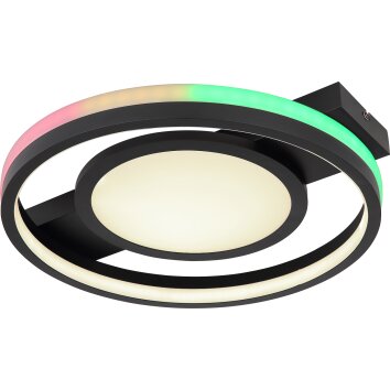 Globo GISELL Ceiling Light LED black, 1-light source, Remote control, Colour changer