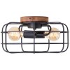 Brilliant Gwen Ceiling Light Dark wood, 2-light sources