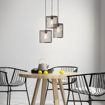 Brilliant Maze Pendant Light black, 3-light sources