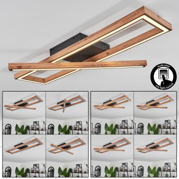 Fairburn Ceiling Light LED Wood like finish, black, 1-light source