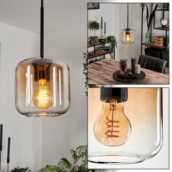 Lauden Pendant Light glass 15 cm Amber, clear, 1-light source