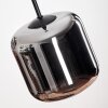 Lauden Pendant Light glass 15 cm chrome, Smoke-coloured, 1-light source