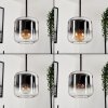 Lauden Pendant Light glass 15 cm chrome, clear, Smoke-coloured, 3-light sources