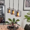 Lauden Pendant Light glass 15 cm chrome, Smoke-coloured, 3-light sources