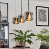 Lauden Pendant Light glass 15 cm chrome, Smoke-coloured, 3-light sources