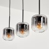Lauden Pendant Light glass 15 cm clear, Smoke-coloured, 3-light sources