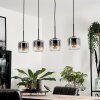 Lauden Pendant Light glass 15 cm clear, Smoke-coloured, 4-light sources