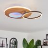 Abonakope Ceiling Light LED Wood like finish, Ecru, black, 2-light sources, Remote control, Colour changer