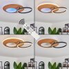 Abonakope Ceiling Light LED Wood like finish, Ecru, black, 2-light sources, Remote control, Colour changer
