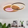 Abonakope Ceiling Light LED Wood like finish, Ecru, black, 2-light sources, Remote control, Colour changer