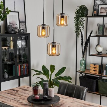 Lauden Pendant Light glass 15 cm Amber, 3-light sources