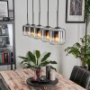 Lauden Pendant Light glass 15 cm chrome, clear, Smoke-coloured, 5-light sources