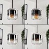 Lauden Pendant Light glass 15 cm chrome, clear, Smoke-coloured, 5-light sources