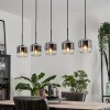 Lauden Pendant Light glass 15 cm chrome, clear, Smoke-coloured, 5-light sources