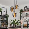 Vevino Pendant Light glass 20cm chrome, Smoke-coloured, 3-light sources
