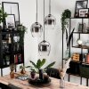 Vevino Pendant Light glass 20cm clear, Smoke-coloured, 3-light sources