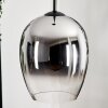 Vevino Pendant Light glass 20cm chrome, clear, Smoke-coloured, 1-light source
