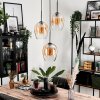 Vevino Pendant Light glass 20cm Amber, clear, 3-light sources