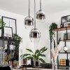 Vevino Pendant Light glass 20cm chrome, clear, Smoke-coloured, 3-light sources