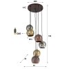Print Pendant Light brown, black, 6-light sources