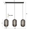 Tub Pendant Light anthracite, 3-light sources