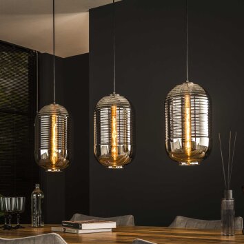 Tub Pendant Light anthracite, 3-light sources