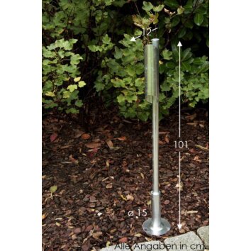 Nordlux PIN outdoor floor lamp galvanized, 2-light sources