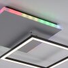 Leuchten Direkt RENDA Ceiling Light LED silver, 2-light sources, Remote control, Colour changer