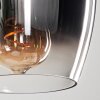 Vevino Pendant Light glass 15cm chrome, clear, Smoke-coloured, 3-light sources