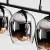 Vevino Pendant Light glass 15cm chrome, clear, Smoke-coloured, 3-light sources