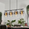 Vevino Pendant Light glass 20cm chrome, clear, Smoke-coloured, 4-light sources