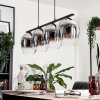 Vevino Pendant Light glass 20cm chrome, clear, Smoke-coloured, 4-light sources