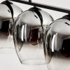 Vevino Pendant Light glass 20cm chrome, clear, Smoke-coloured, 4-light sources