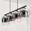 Vevino Pendant Light glass 20cm chrome, clear, Smoke-coloured, 4-light sources