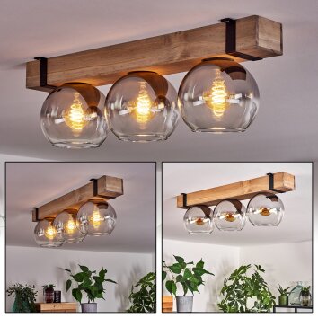 Montgomery Ceiling Light glass 15cm Ecru, black, 3-light sources